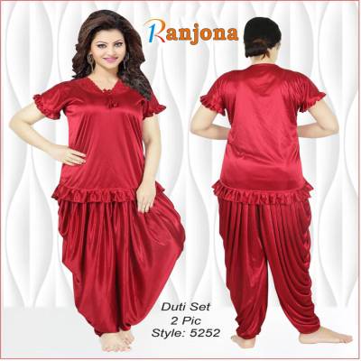 Dhoti Style Night Dress (2 Part) Maroon