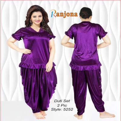 Dhoti Style Night Dress (2 Part) Purple